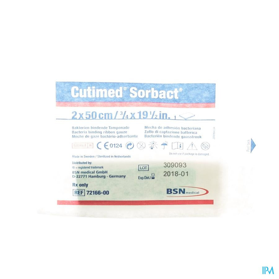 Cutimed Sorbact Gaasstrook 2x50cm 1 7216600