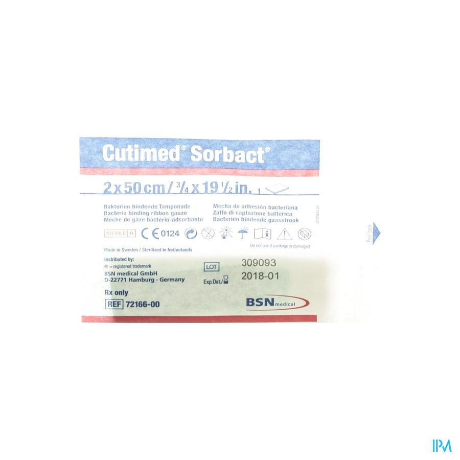 Cutimed Sorbact Gaasstrook 2x50cm 1 7216600