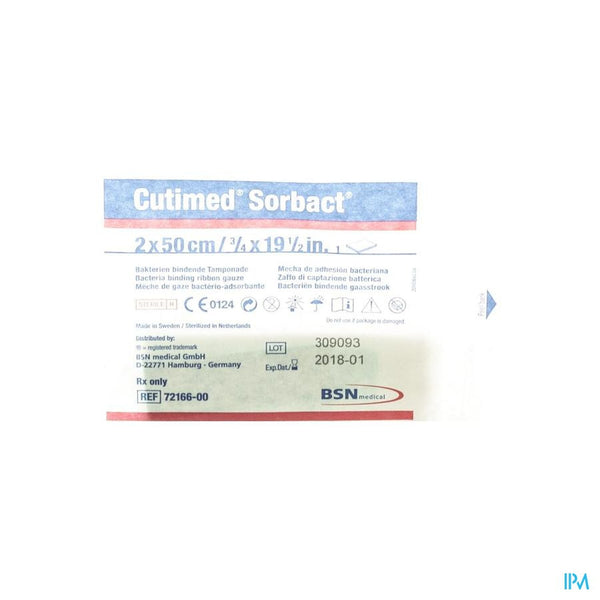 Cutimed Sorbact Gaasstrook 2x50cm 1 7216600